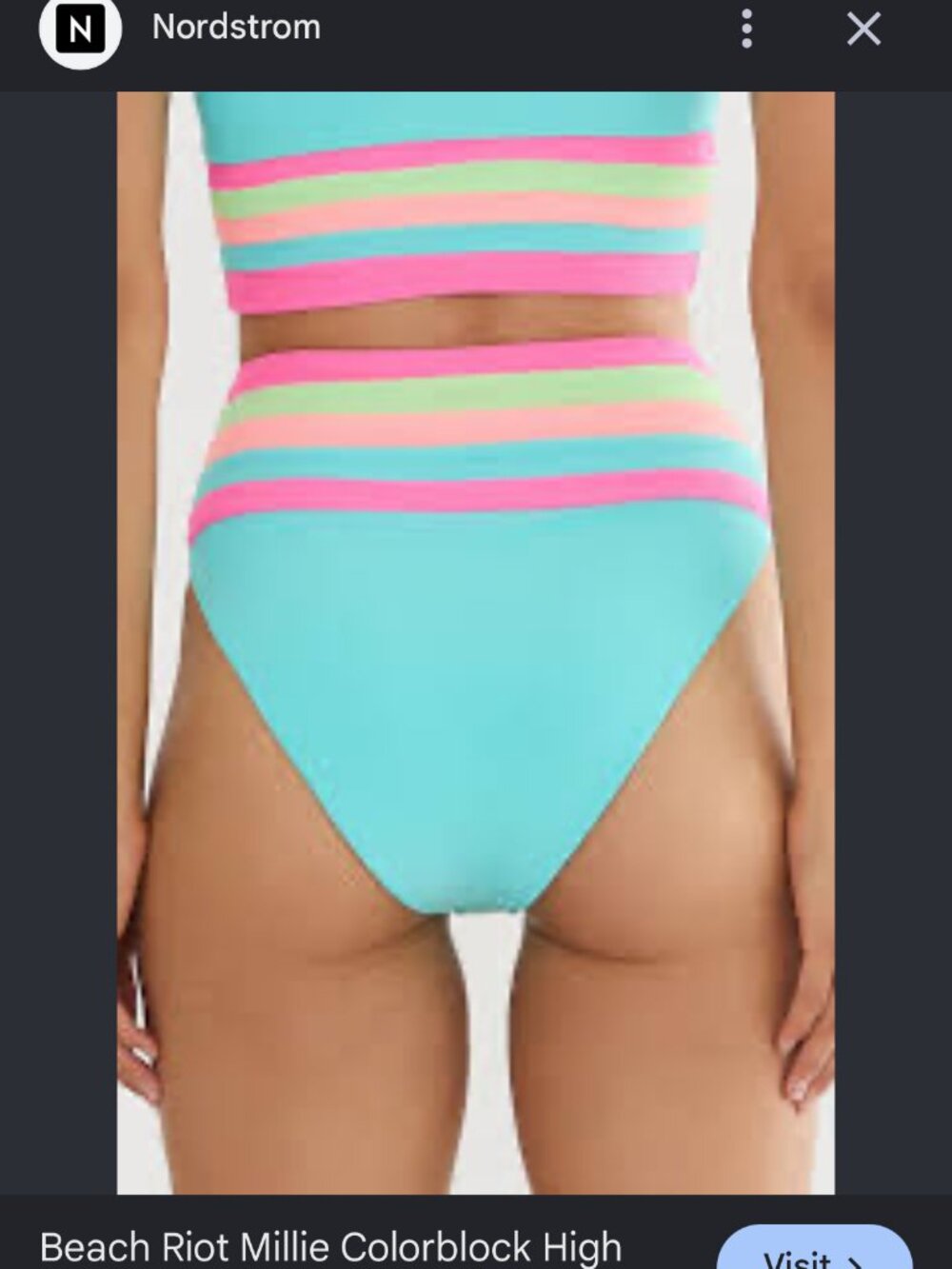 new BEACH RIOT millie high waisted ribbed swimsuit bottoms L large